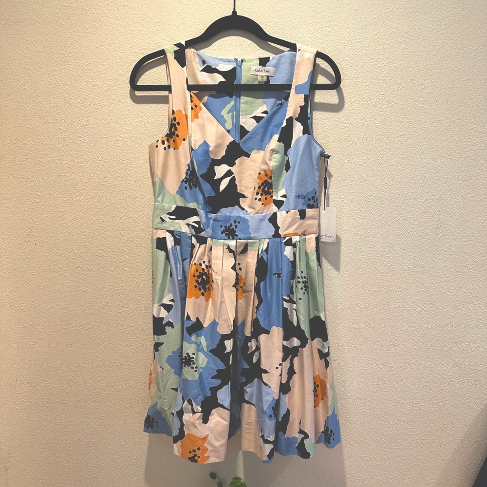 NWT Calvin Klein Floral Tea Dress, 10P